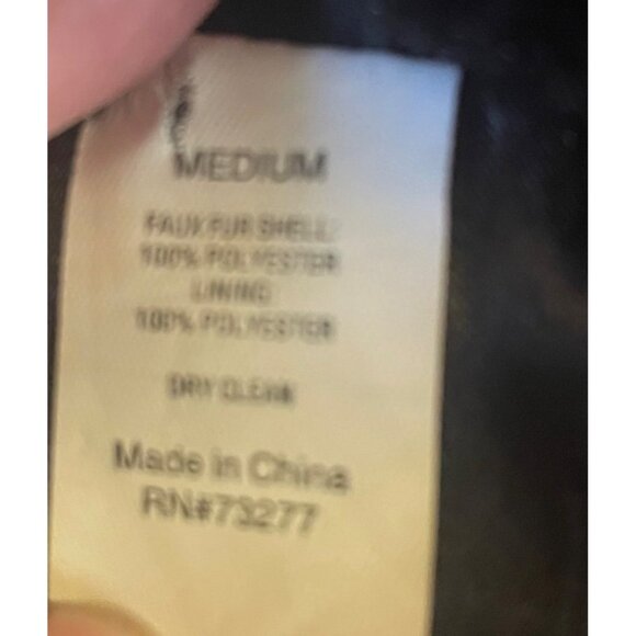 Apt. 9 Black Faux Fur Zip up Vest Medium warm fall winter sleeveless jacket Y2K - Picture 4 of 8